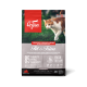 Sac de nourriture pour chat Orijen Fit & Trim avec un chat sur l'herbe, mettant en avant "85% d'ingrédients animaux de qualité" et "frais ou cru."