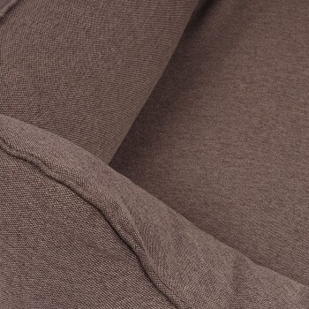 Nahaufnahme eines weichen, braunen Haustierbetts mit strukturiertem Stoff und plüschigen Kanten, ideal für den Komfort und die Entspannung von Haustieren.