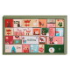 Adventskalender für Haustiere mit bunten Boxen und festlichen Illustrationen, beschriftet von 1 bis 24, und dem Text 'Frohe Weihnachten.'