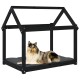 Hundebett XL (101x70x90 cm) aus Kiefernholz schwarz