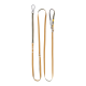 Zweifarbige, hellbraun-oliv verstellbare Hundeleine mit Metallverschluss und Griffschlaufe, reflektierende Nähte, vor schwarzem Hintergrund.