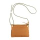 Kleine rostorange Leckerli-Tasche für Haustiere mit Reißverschluss, beigen Lederlaschen und grün geflochtener, verstellbarer Schnur mit weißem Stopper.