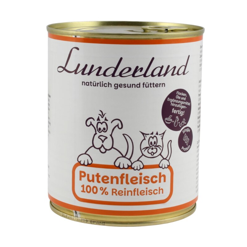 Putenfleisch: Hundefutter für 6 x 800 g