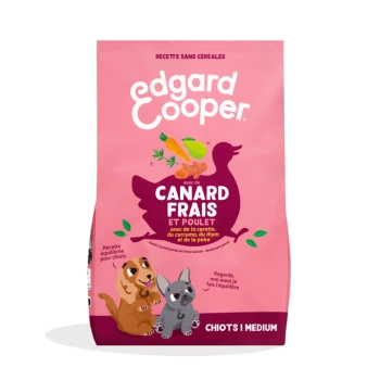 Sac pour chien rose Edgard Cooper, motif canard, « Canard Frais et Poulet », deux chiots, taille moyenne