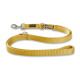 Gelbe verstellbare Hundeleine mit Metallclip und Ring, mit „Wolters“-Markenetikett auf schwarzem Hintergrund.