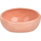 Eine glatte, runde Haustierfutterschale in sanftem Pfirsichfarbton, mit einem leicht unregelmäßigen Rand für einen modernen Look.
