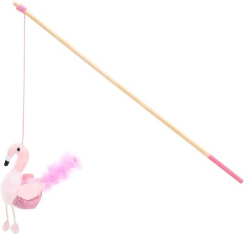 Cat Fishing Rod Flamingo with Feathers
