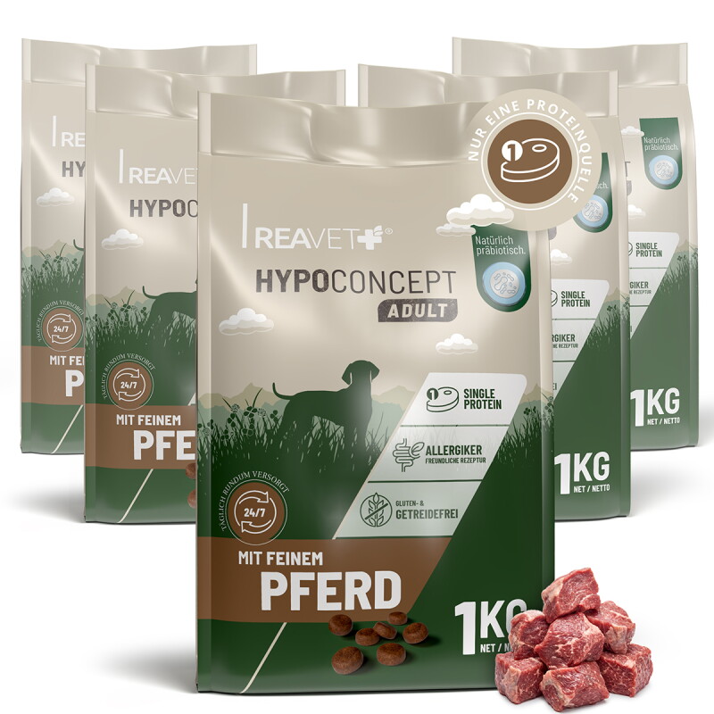 REAVET Hundetrockenfutter Hypoconcept – Pferd | 5x1kg