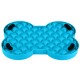 Blauer, knochenförmiger Slow-Feeder-Hundenapf mit erhabener strukturierter Oberfläche und vier schwarzen Gummigriffen.