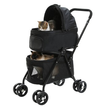 Hundewagen 87×48×104 cm schwarz