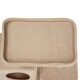 Beige pet bed with a soft, plush surface, featuring a rectangular top and a cozy cubed base with a circular opening.