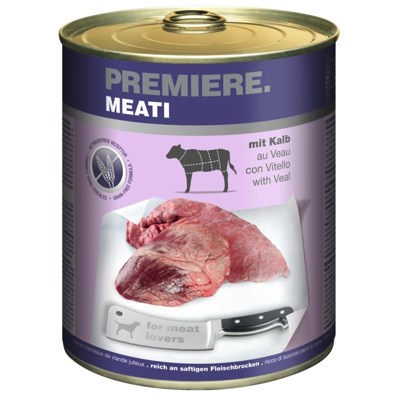 PREMIERE Meati natvoer hond, adult, kalf 6x800 g