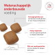 Huisdierbrokjes met Nederlandse kop 'Wetenschappelijk onderbouwde voeding' en labels: verlaagde koolhydraten, gematigd vetgehalte, rijk aan voedingsstoffen