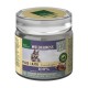 Un pot de friandises lyophilisées Pure Lamb de Real Nature Wilderness pour chiens, avec une image de loup, une étiquette "100%" et un texte multilingue.