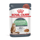Royal Canin 85g Digestive cat food pouch, with text "Helps support healthy digestion" and "Over 95% healthy stool quality"