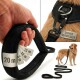 Schwarze Hundetraining-Leine mit einem Karabinerclip, mit einem roten "Safety First"-Label und Größenoptionen: 5 mm, 10 mm, 15 mm, 20 m.