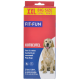 FIT+FUN poop bags packaging shows a smiling golden retriever and text: "XXL BIG SIZE SMALL PRICE," with multilingual details.