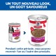 Deux boîtes Hill's Science Plan (ancien et nouveau), montrant le logo et les mentions « Loaf Pâté », « Healthy Recipe with Beef », « Adult 1–6 ».