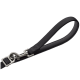 Schwarzer, gepolsterter Nylon-Hundeleinengriff mit Metall-Drehkarabiner, auf dem 'HUNTER' eingraviert ist, vor weißem Hintergrund.