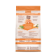 Dos du sac de nourriture pour animaux Nature's Variety détaillant les ingrédients : poisson désossé avec saumon, riz brun, avoine, pois, carotte, pomme, romarin, algues.