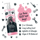 Bugalugs 3-in-1 Hundeshampoo, Conditioner und Entwirrungsmittel in einer Flasche mit verspieltem Design und Text zu Vorteilen und Inhaltsstoffen.