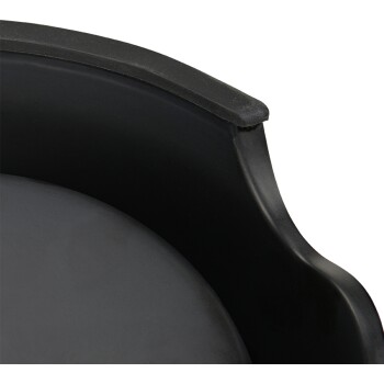 Schwarze Futterschüssel für Haustiere mit glattem Innenraum und leicht erhöhtem Rand, entworfen für einfachen Griff und Stabilität.