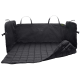 Schwarze, gesteppte Autositzabdeckung für Haustiere mit Seitenklappen und verstellbaren Riemen, mit dem Logo "HUNTER".