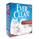Ever Clean Mehrkatzenstreu, mit einer weißen Katze auf der Verpackung, hebt super premium Klumpenbildung und maximale Geruchsentfernung hervor.