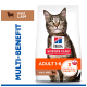 Zak Hill's Science Plan kattenvoer met afbeelding van een cyperskat, 'Adult 1-6', 'met lam', 'Multi-Benefit', '3 essentiële voordelen'.