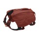 Ruffwear Hundewanderucksack in Rostfarbe, mit verstellbaren Riemen, einem oberen Griff und einem Reißverschlussfach für die Aufbewahrung.