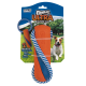 Chuckit! Ultra Bumper Tug Hundespielzeug mit orange-blauem Bumper und Seil, Verpackung zeigt einen laufenden Hund und Spielanleitung.