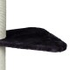 Katzenbaum-Plattform mit einer weichen schwarzen Stoffoberfläche und einem mit Sisal umwickelten Kratzpfosten.