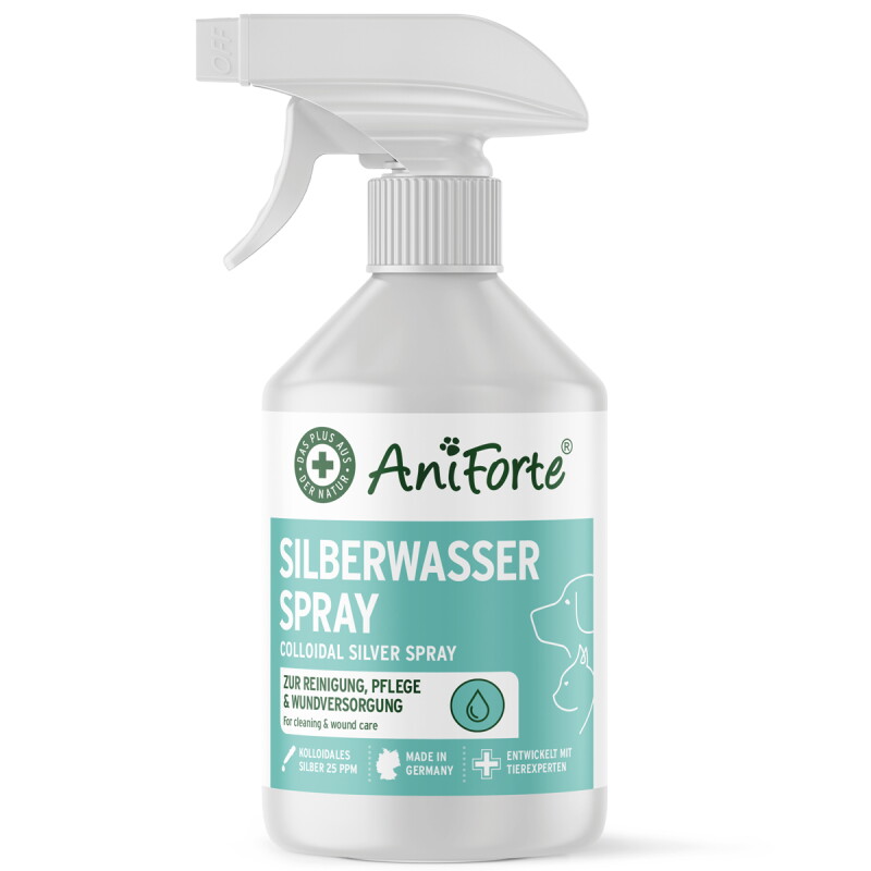AniForte Kolloidales Silberwasser für Hunde, Katzen & Co. - 250 ml Silberspray zur Wundversorgung