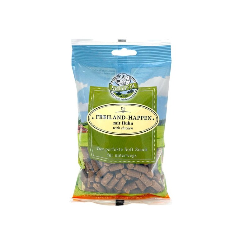 Bellfor Soft-snack für Hunde mit Huhn - Freiland-Happen - 200g