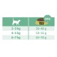 Voedingsgids voor Select Gold kattenvoer, met aanbevolen dagelijkse hoeveelheden op basis van het gewicht van de kat: 2-3 kg (30-40 g), 4-5 kg (50-55 g), 6-7 kg (65-70 g).