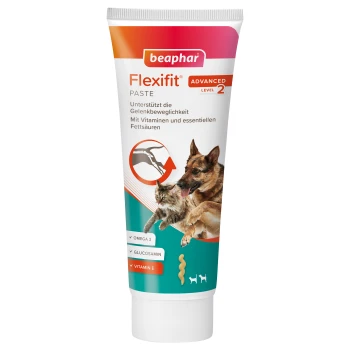 Flexifit Snacks Hund und Katze Paste 250 g Beaphar Flexifit Advanced Level 2 Paste für Haustiere, unterstützt die Gelenkmobilität mit Omega 3, Glucosamin und Vitamin E.