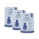 Drei KatKare Sardine Essential Snack-Dosen für Katzen, blaue Etiketten mit Katzensilhouette; sichtbarer Text 'Sardine Essential'