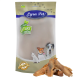 Lyra Pet Hundeleckerlipackung mit drei Hunden auf der Vorderseite, beschriftet 'Lyra Nature Power', mit einem Haufen Leckerlis davor.