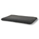 Dark gray rectangular plush pet bed mat with soft fleece surface on white background.