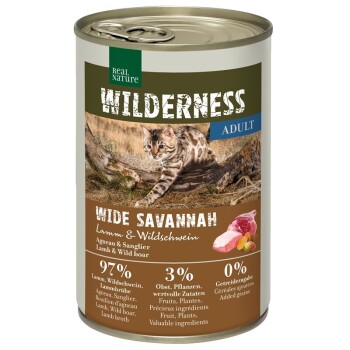 WILDERNESS Adult Wide Savannah Jagnięcina i dzik 6x400 g
