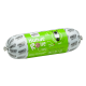 Hochwertige Hundefutterrolle mit der Aufschrift 'Hunde Rolle' in grünem Design, mit einem Pferdegrafik, hergestellt in Deutschland, 90% Fleisch.