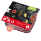 Verpackung von proCani Rind-Menü Hundefutter, mit frischem Fleisch, Karotten, Kartoffeln und Gewürzen, mit Anweisungen zur einfachen Zubereitung.