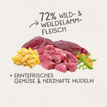 Milo & Mia Wild, Lamm & Nudeln 24x400 g