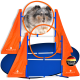 Agilitätstraining-Set für Haustiere mit zwei höhenverstellbaren Hürden, einem 70 cm großen Reifen und acht Slalomstangen, alles in leuchtendem Orange.
