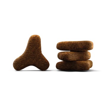 Josera-Logo auf einem gelben runden Abzeichen mit Bäumen und dem Text "CO2", mit dem Satz "KLIMANEUTRALE PRODUKTION" am unteren Rand.