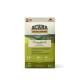 ACANA Grasslands Rezept Haustierfuttertüte mit dem Text "Höchstes Protein" und "Neues Aussehen!" mit einer malerischen Berglandschaft im Hintergrund.