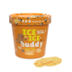 Oranger Behälter des Begbuddy Ice Ice Buddy DIY Hunde-Eismix mit Pulver daneben, beschriftet mit 100% natürlich, vegan, ohne Zucker.