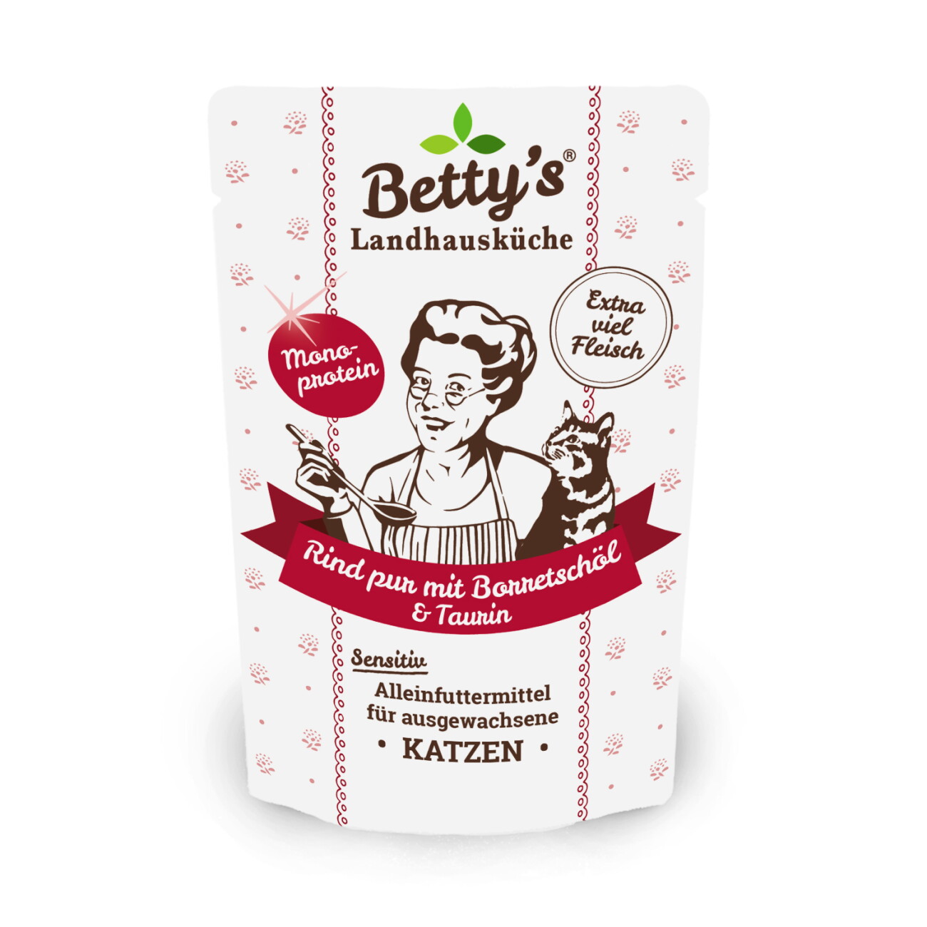Betty's Landhausküche Frischebeutel Rind pur 12 x 100g für Katze