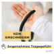 Eine Hand hält eine schwarze Hundeleine, mit Textüberlagerung, die "KEIN EINSCHNEIDEN" und "Angenehmes Tragegefühl" besagt, um Komfort zu fördern.