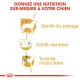 Image promouvant une nutrition canine sur mesure avec des icônes pour la santé du pelage, dentaire et musculaire, plus le texte "DONNEZ UNE NUTRITION SUR-MESURE À VOTRE CHIEN."